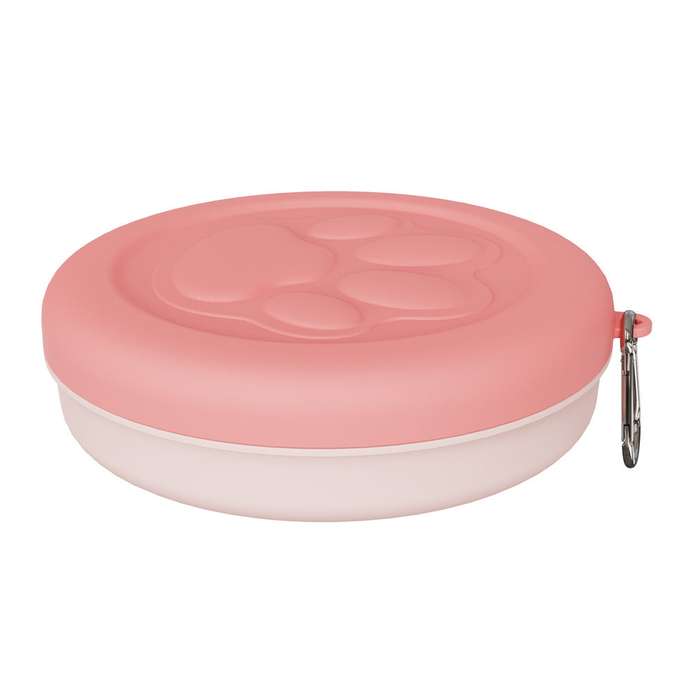 Duo de gamelles pliables de voyage pour chien SAWAH - coloris Corail & blanc