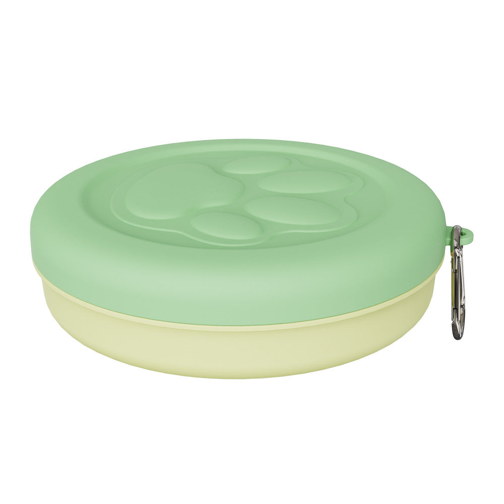 Duo de gamelles pliables de voyage pour chien SAWAH - coloris Vert menthe & jaune