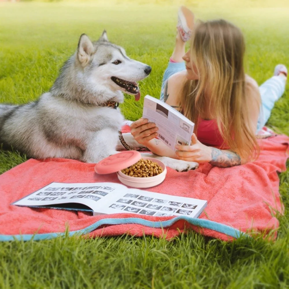 Duo de gamelles pliables de voyage pour chien SAWAH avec contenant à croquettes - vue 3