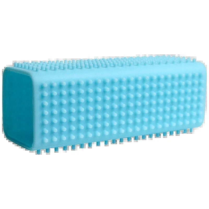 Brosse anti-poils silicone pour chien SAWAH en coloris bleu